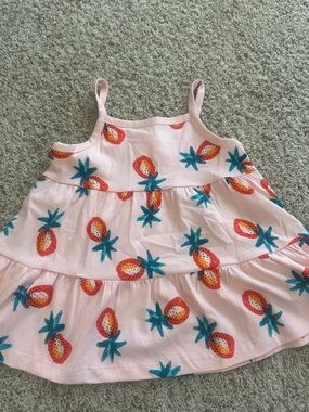 Hanna Andersson Pink Pineapple Tiered Tank top